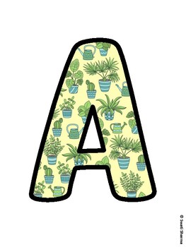 Cactus, Succulent Bulletin Board Letters, Succulent Alphabet Posters