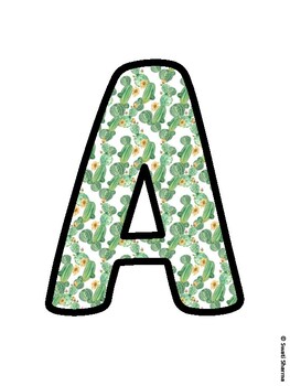 Cactus, Succulent Bulletin Board Letters, Succulent Alphabet Posters