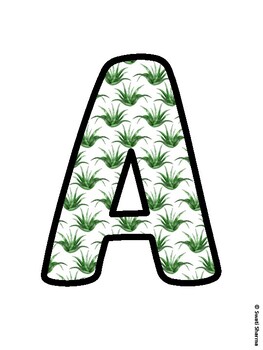 Cactus, Succulent Bulletin Board Letters, Succulent Alphabet Posters
