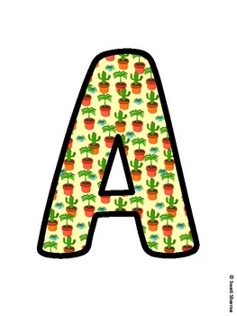 Cactus, Succulent Bulletin Board Letters, Succulent Alphabet Posters