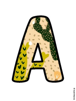 Cactus, Succulent Bulletin Board Letters, Succulent Alphabet Posters