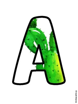 Cactus, Succulent Bulletin Board Letters, Succulent Alphabet Posters