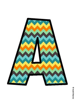 Chevron Bulletin Board Decor Kit, Chevron Bulletin Board Letters