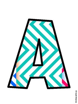Chevron Bulletin Board Decor Kit, Chevron Bulletin Board Letters