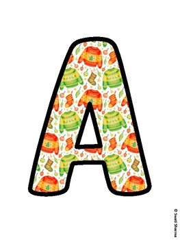 Christmas Bulletin Board Letters, Christmas Alphabet Posters