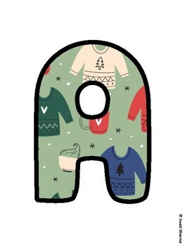 Christmas Bulletin Board Letters, Christmas Alphabet Posters