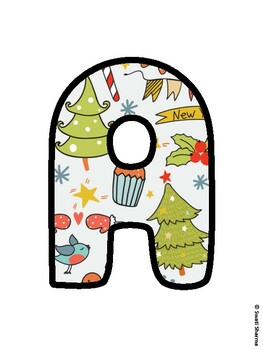 Christmas Bulletin Board Letters, Christmas Alphabet Posters