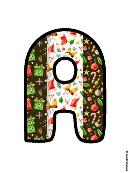 Christmas Bulletin Board Letters, Christmas Alphabet Posters
