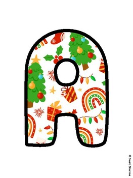 Christmas Bulletin Board Letters, Christmas Alphabet Posters