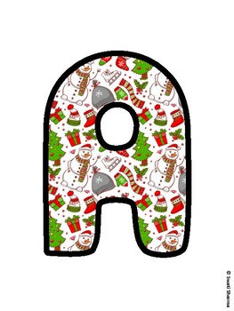 Christmas Bulletin Board Letters, Christmas Alphabet Posters
