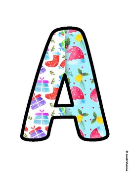 Christmas Bulletin Board Letters, Christmas Alphabet Posters