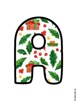 Christmas Bulletin Board Letters, Christmas Alphabet Posters