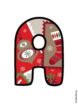 Christmas Bulletin Board Letters, Christmas Alphabet Posters