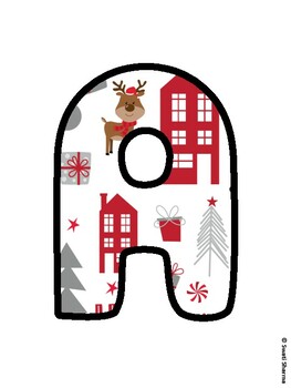 Christmas Bulletin Board Letters, Christmas Alphabet Posters