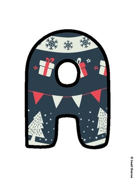 Christmas Bulletin Board Letters, Christmas Alphabet Posters