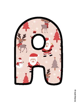 Christmas Bulletin Board Letters, Christmas Alphabet Posters