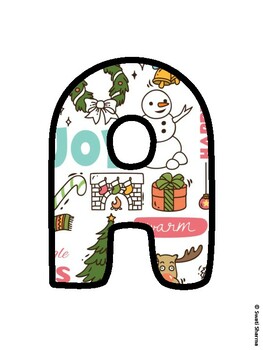 Christmas Bulletin Board Letters, Christmas Alphabet Posters