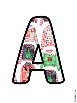 Christmas Bulletin Board Letters, Christmas Alphabet Posters