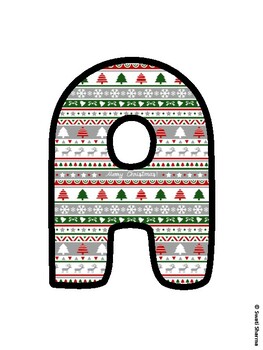 Christmas Bulletin Board Letters, Christmas Alphabet Posters