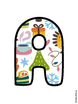 Christmas Bulletin Board Letters, Christmas Alphabet Posters