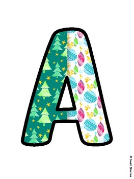 Christmas Bulletin Board Letters, Christmas Alphabet Posters