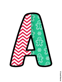 Christmas Bulletin Board Letters, Christmas Alphabet Posters