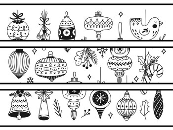 Christmas Ornaments Bulletin Board Decor Kit, Christmas Ornaments Letters