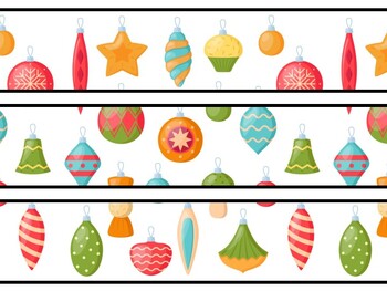 Christmas Ornaments Bulletin Board Decor Kit, Christmas Ornaments Letters