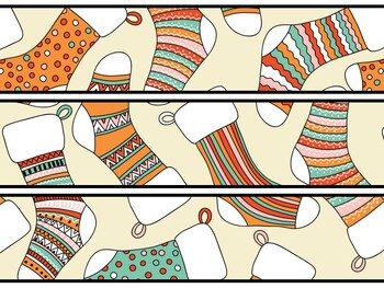 Christmas Socks Bulletin Board Decor Kit, Christmas Socks Letters