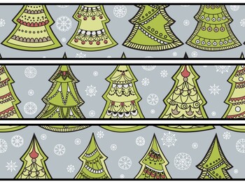 Christmas Trees Bulletin Board Decor Kit, Christmas Trees Letters