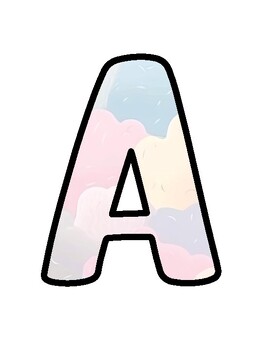Clouds Bulletin Board Décor Kit, Clouds Letters