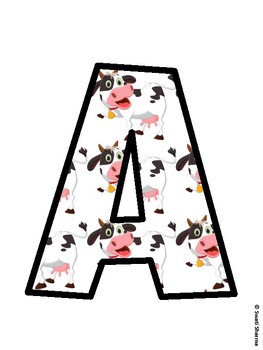 Cow Bulletin Board Decor Kit, Cow Bulletin Board Letters