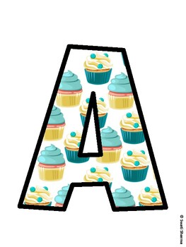 Cupcake Bulletin Board Décor Kit, Cupcake Bulletin Board Letters