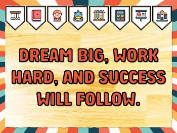 DREAM BIG, WORK HARD, AND SUCCESS WILL FOLLOW. Success Bulletin Board Decor K