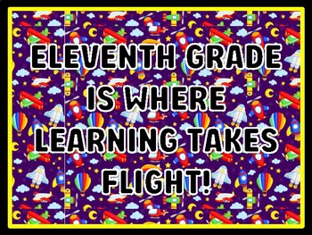 ELEVENTH GRADE IS WHERE LEARNING TAKES FLIGHT! Air Transportation Door Décor