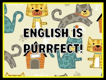 ENGLISH IS PURRFECT! Cat Door Décor, Cat Bulletin Board Décor