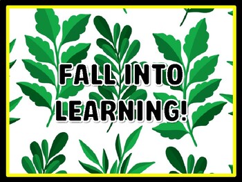 FALL INTO LEARNING! Leaves Door Décor, Leaves Bulletin Board Décor Kit