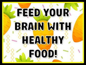FEED YOUR BRAIN WITH HEALTHY FOOD! Health And Nutrition Door Décor