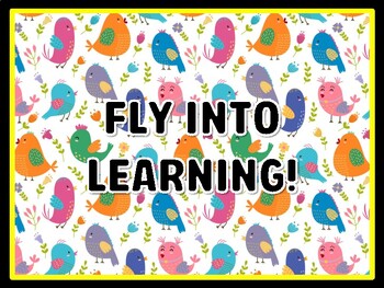 FLY INTO LEARNING! Birds Door Décor, Birds Bulletin Board Décor