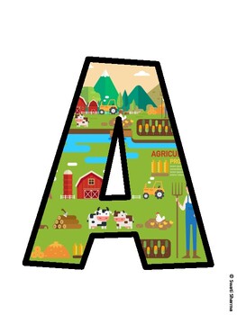 Farm Bulletin Board Décor Kit, Farm Bulletin Board Letters