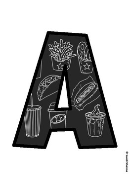 Fast Food Bulletin Board Décor Kit, Fast Food Bulletin Board Letters