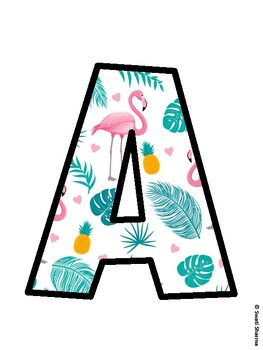 Flamingo Bulletin Board Décor Kit, Flamingo Bulletin Board Letters