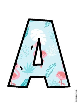 Flamingo Bulletin Board Décor Kit, Flamingo Bulletin Board Letters