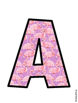 Flamingo Bulletin Board Décor Kit, Flamingo Bulletin Board Letters