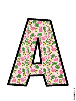 Flamingo Bulletin Board Décor Kit, Flamingo Bulletin Board Letters