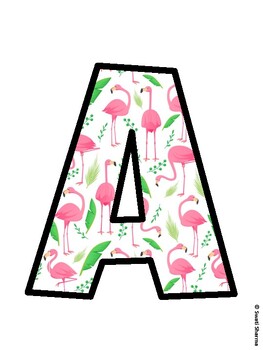 Flamingo Bulletin Board Décor Kit, Flamingo Bulletin Board Letters