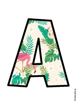 Flamingo Bulletin Board Décor Kit, Flamingo Bulletin Board Letters