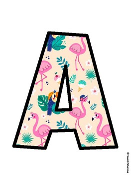 Flamingo Bulletin Board Décor Kit, Flamingo Bulletin Board Letters