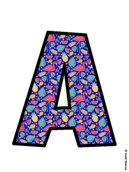 Flamingo Bulletin Board Décor Kit, Flamingo Bulletin Board Letters