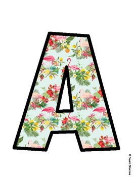 Flamingo Bulletin Board Décor Kit, Flamingo Bulletin Board Letters